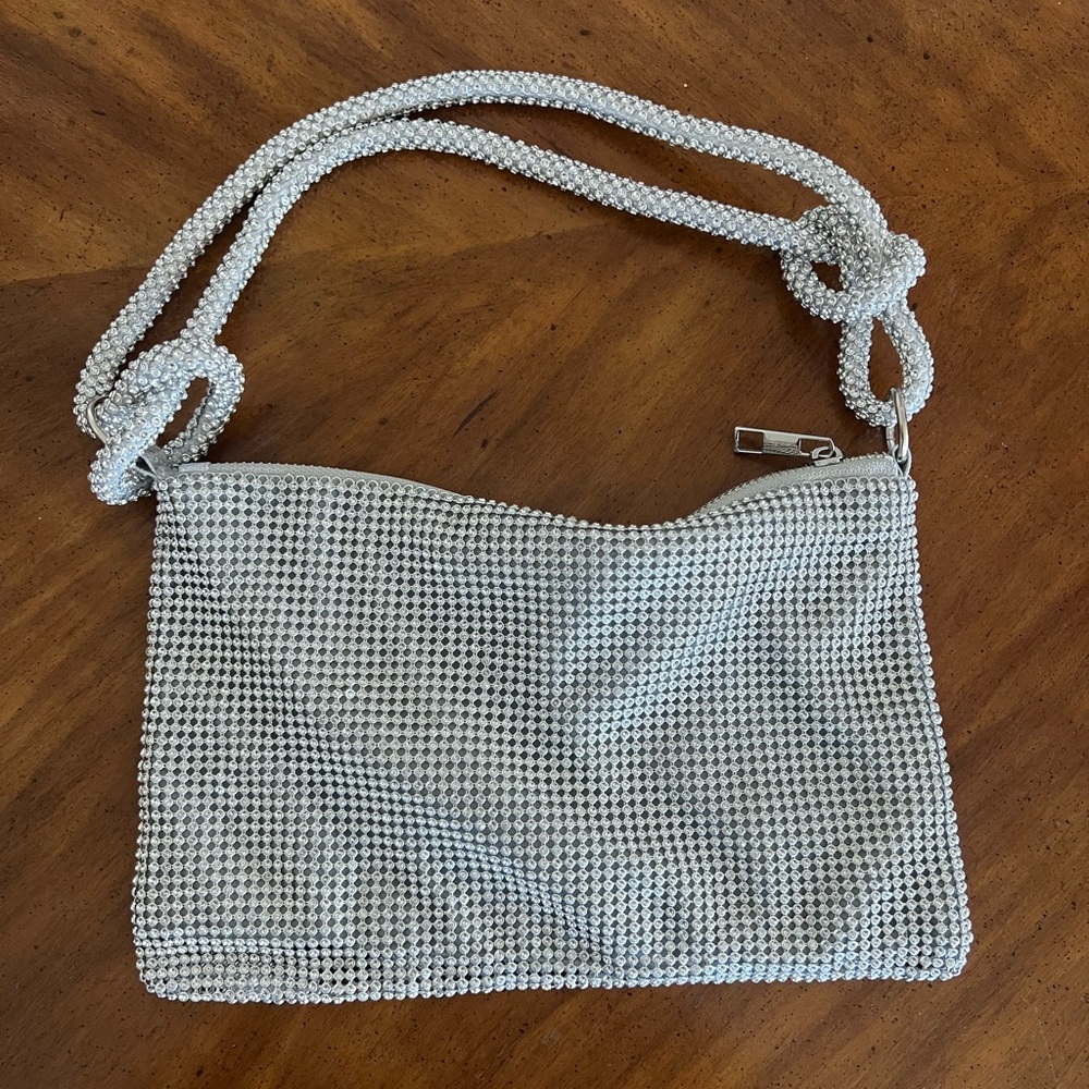 Silver Rhinestone Handbag (never worn) - Picture 2 of 3